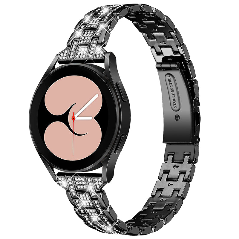 For Samsung Galaxy Watch3 41mm Watch 42mm Double Buckle Design 5 Rows Rhinestone Stainless Steel Watch Band Wrist Strap 20mm For Samsung Galaxy Watch3 41mm Watch 42mm Double Buckle Design 5 Rows Rhinestone Stainless Steel Watch Band Wrist Strap 20mm